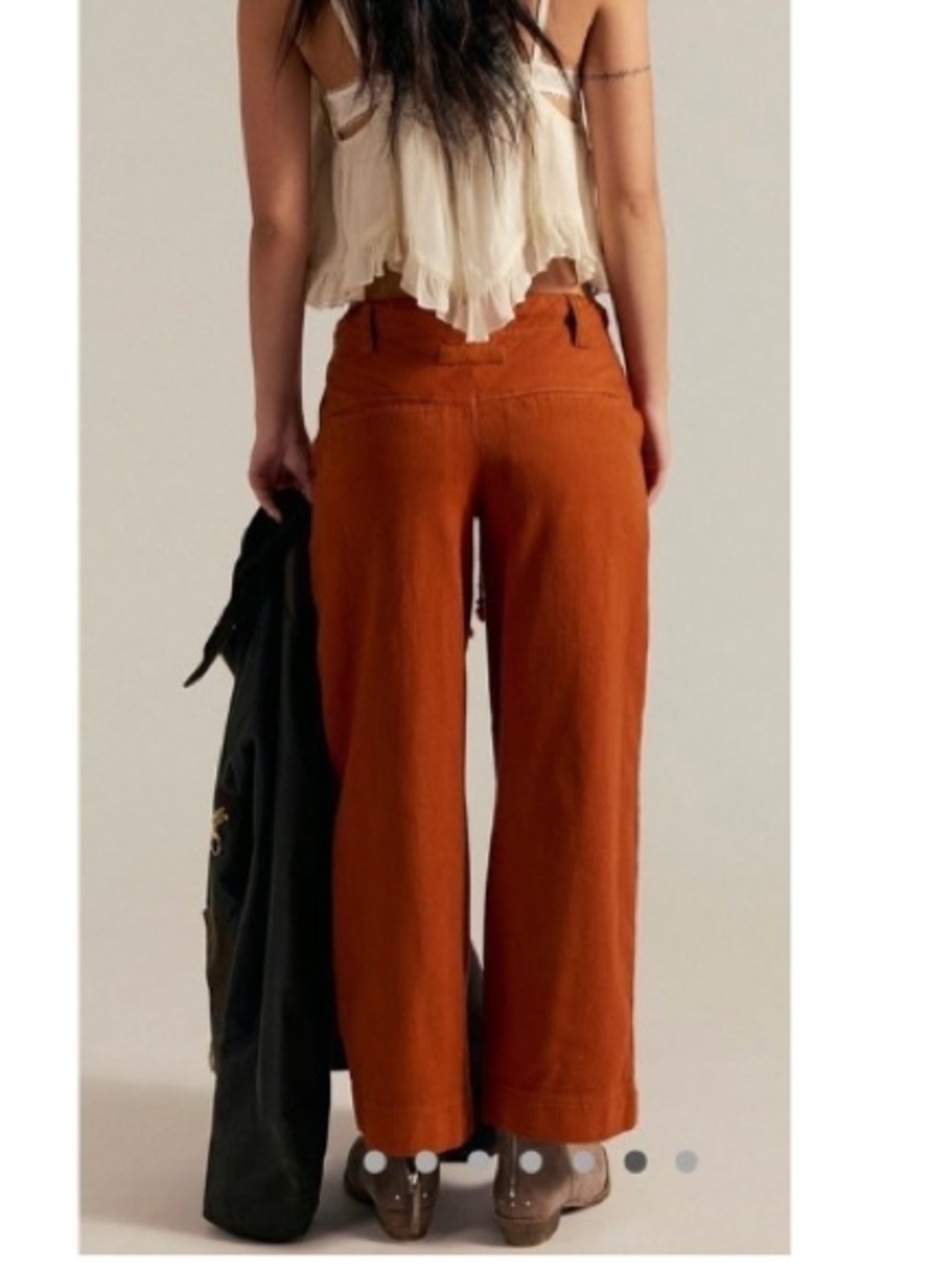 Free People We the Free Bodey Boyfriend Slouchy Corduroy Trouser Pant 0 - Picture 2 of 10